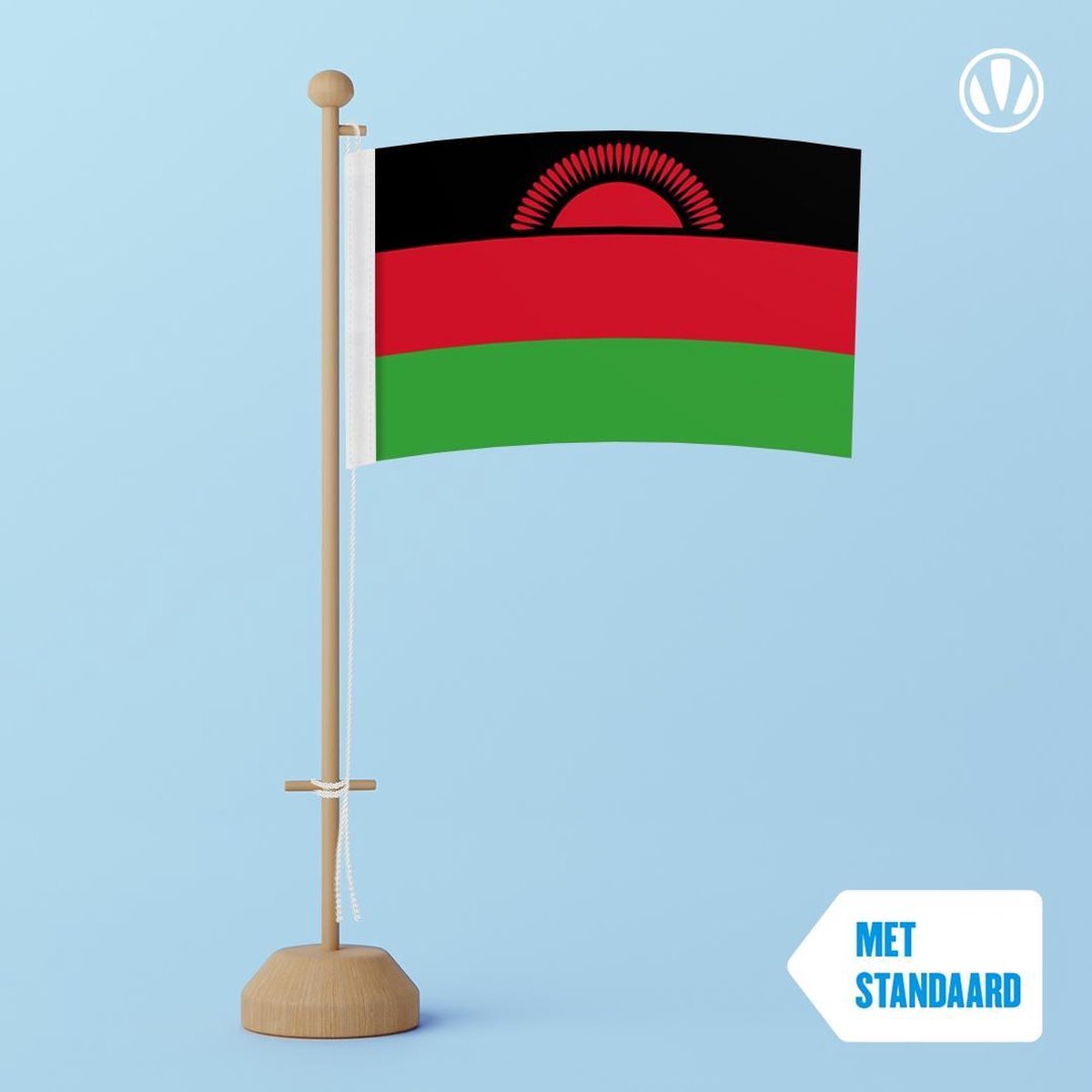 Tafelvlag Malawi 10x15cm | met standaard